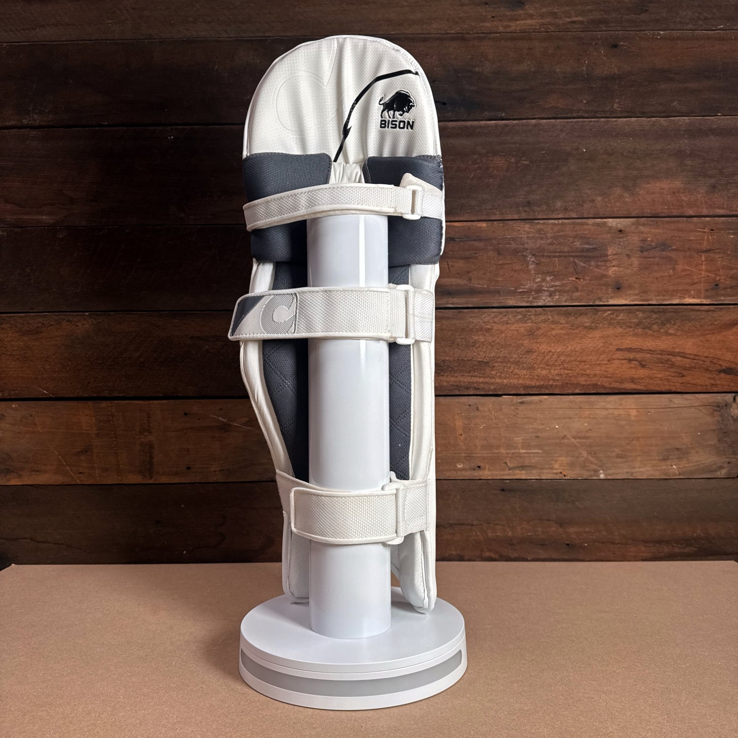 Bison Youth Cricket Pads featuring premium foam and adjustable straps for secure fit and protection.