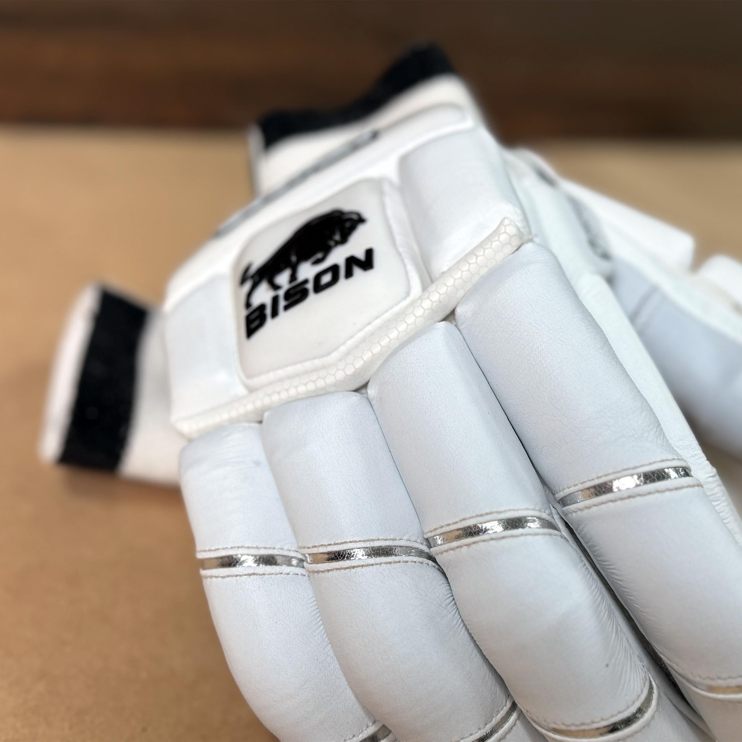 BISON Gloves 2024/25 with pre-bent sausage fingers for protection and premium calf leather palm, as used by Josh Brown.