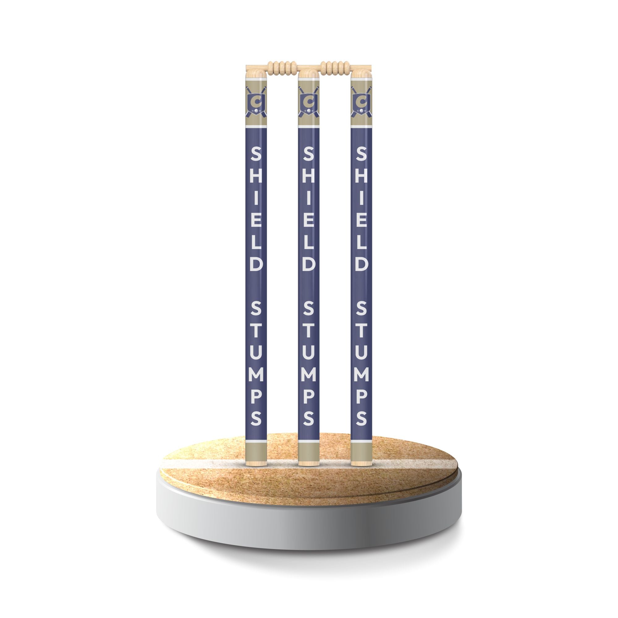 CUSTOM SHIELD CRICKET STUMPS