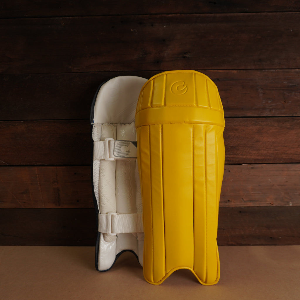 K5 WICKET KEEPING PADS - YELLOW - ADULT