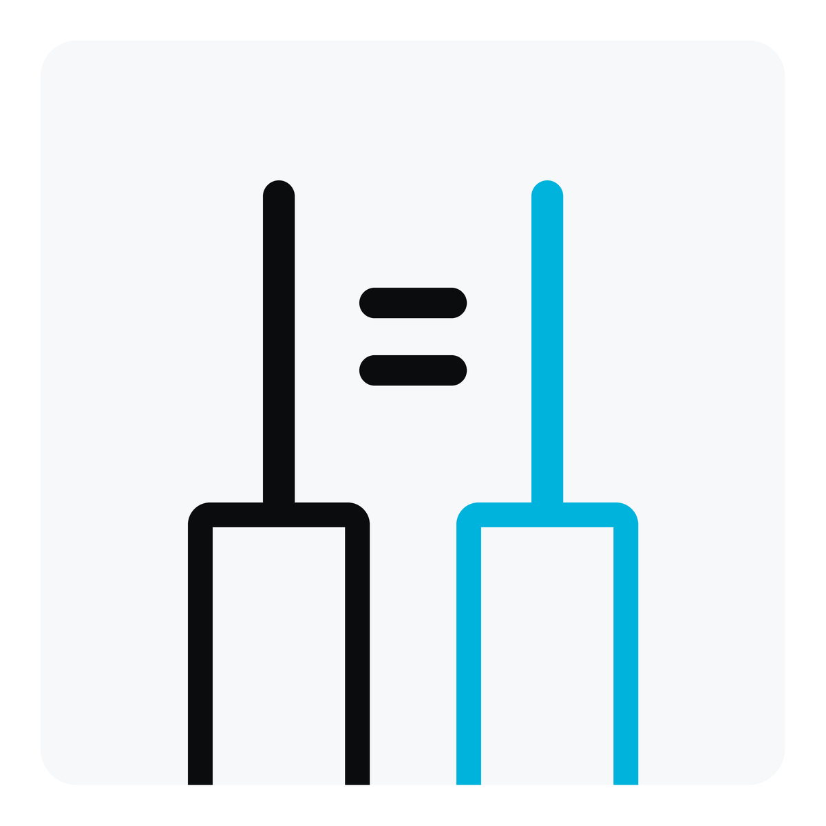 Handle match add-on: two matching bat handles icon