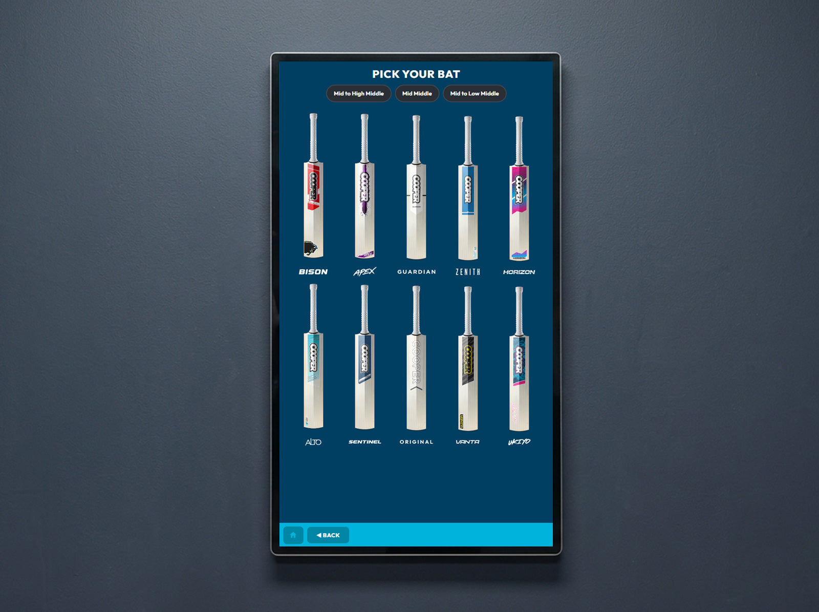 Bat Builder step: pick your bat