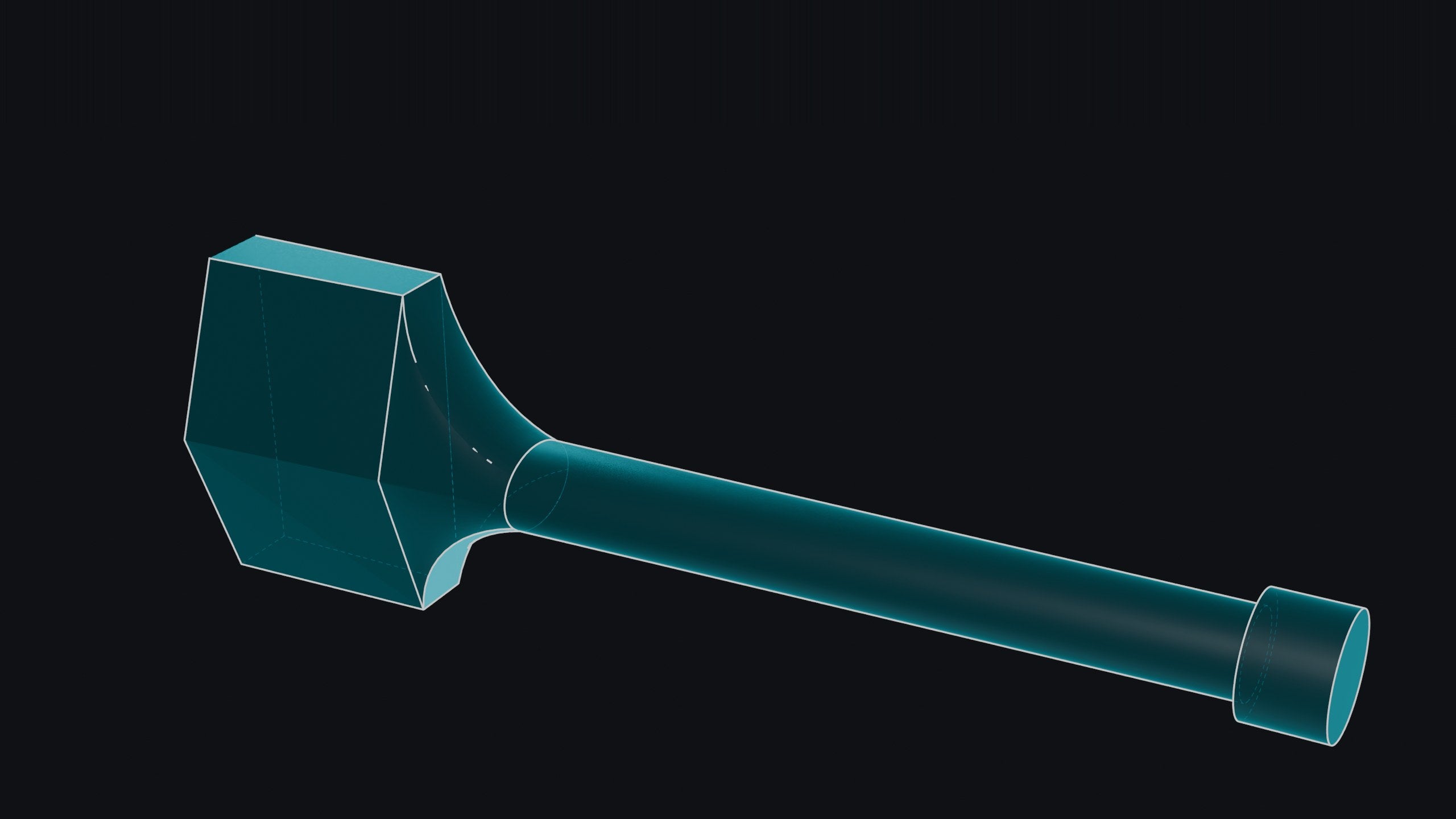 Cooper handle 3D model blueprint