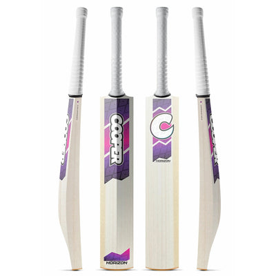 Cooper Horizon junior cricket bat, Monsoon colourway, four angles